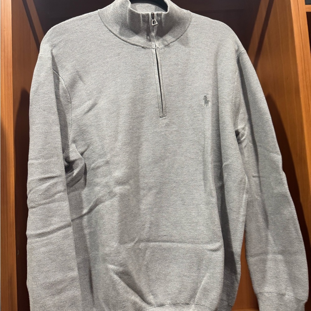 Polo by Ralph Lauren Men's Heather Gray Zip-Up Sweater